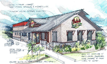 A drawing of a new Perko's restaurant location